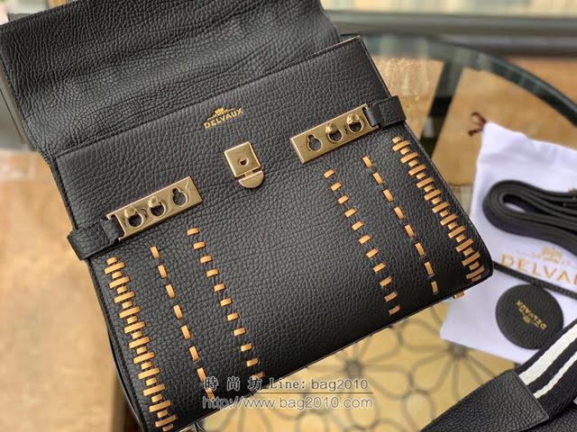 DELVAUX女包 全球限量編織款 Tempete Tribal Stitch系列 德爾沃女手提包 中號 Delvaux單肩斜跨女包 DL0028編織黑色  fcs1209